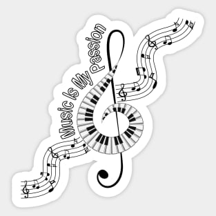 Treble Clef Piano Sticker